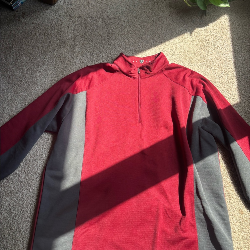 Red and Gray Nike Quarter-Zip Pullover